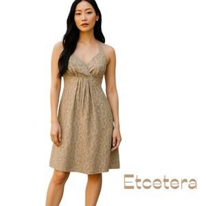 Anthropologie Etcetera Metallic Gold Dress NWT Size 6